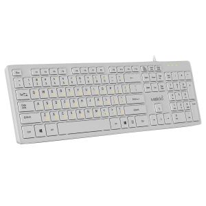 Tastatură chirilică cu profil redus Makki Tastatură USB BG - Ciocolată cu profil redus - KB-C14 Alb