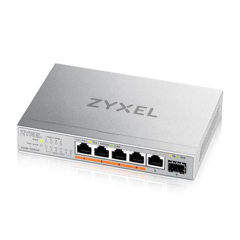 Суич ZyXEL XMG-105  5 портов 2,5Gb + 1xSFP+, 4 порта 70W PoE++, неуправляем