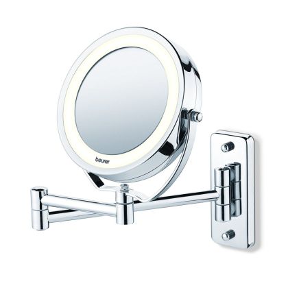 Козметично огледало Beurer BS 59 Illuminated mirror,wall-mounted/standing , 8 LED light, 5 x zoom, 2 swivering mirrors, 11 cm