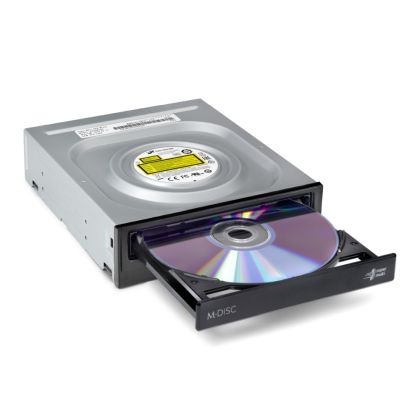 Optical drive Hitachi-LG GH24NSD1 Internal DVD-RW S-ATA, Super Multi, Double Layer, M-Disk Support, Bare Bulk, Black