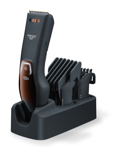 Машинка за подстригване Beurer HR 5000 hair clipper, 2 Attachments, Individually adjustable cutting lengths and 5-step precision adjustment, quick-charge function, LED display with battery display, travel lock display, charge display as well as oil indica