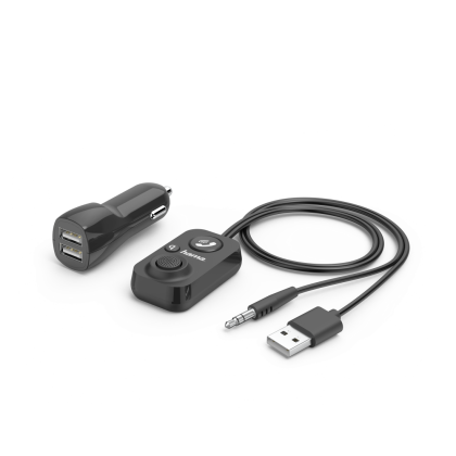 Receptor Bluetooth pentru mașină HAMA AUX-in, încărcător USB, 2,1 A, mâini libere, negru