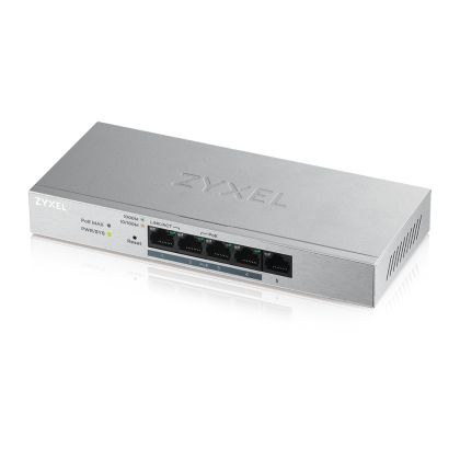 Comutator ZyXEL GS1200-5HPv2, 5 porturi Gigabit PoE+ Switch gestionat web, 4x PoE, 60Watt