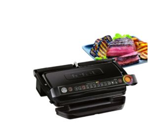 Barbecue Tefal GC722834, Optigrill+ XL Black, 800cm2 cooking surface, automatic cooking sensor, 9 automatic programs, 4 adjustable temp., cooking level indicator, non-stick die-cast alum. Plates