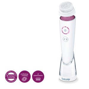 Уред за лице Beurer FC 95 Pureo Deep Cleansing,Facial brush,oscillating rotation, 2 rotation settings, 3 speeds,1 attachment , water-resistant, Lithium-ion battery,charger, 4 brush attachments