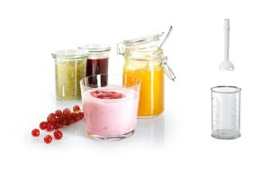 Миксер Bosch MFQ36440, Hand mixer, ErgoMixx, 450 W, Included blender & transparent jug, White
