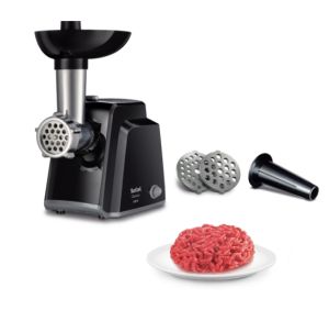 Meat grinder Tefal NE105838, Meat grinder, 1400W, Capacity 1.7 kg/min, Reverse function, Chopping knife, 2 sausage accessories, Black