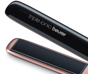 Преса Beurer HS 80 Hair straightener,triple ionic function, Magic LED display-only during operation, titanium coating, 120-200 °,memory function,safety switch-off, plate locking system,heat-resistant storage bag