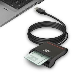 Cititor de carduri inteligente ACT AC6015, USB 2.0, Negru