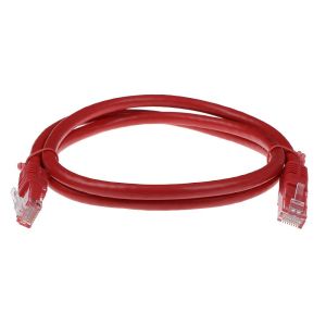Red 0.5 meter U/UTP CAT6 patch cable with RJ45 connectors