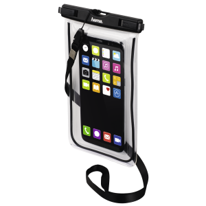 Geantă pentru smartphone HAMA Playa, mărime XXL, impermeabilă IPX8, transparentă/neagră