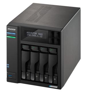 Network storage Asustor Lockerstor AS6704T, 4 Bay NAS, Intel Jasper Lake Quad-Core 2.0GHz, 4GB RAM DDR4, 2.5GbE x 2, M.2 SSD Slotsx4 (Diskless), USB 3.2 Gen 2x2, Toolless installation, with hot-swappable tray , hardware encryption, MyArchive, EZ connect, 