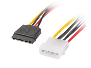 Adapter Lanberg molex (m) 4 pin -> 2x SATA (f) 15 pin, cable 30cm