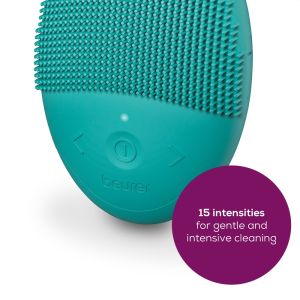 Уред за лице Beurer FC 52 Laguna silicone facial brush, 2-in-1 function - deep-pore cleansing & gently massage, Vibration technology, 15 intensities, Water-resistant, USB-C charging cable