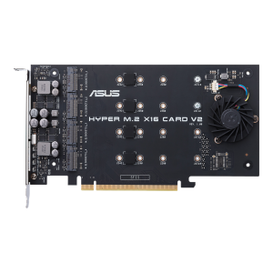 ASUS Hyper M.2 x16 Card (PCIe 3.0) supports four NVMe M.2 (2242/2260/2280/22110) devices