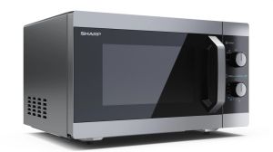 Микровълнова печка Sharp YC-MS31E-S, Manual control, Cavity Material -steel, 23l, 800 W, Defrost, Timer Function, Black/Silver door, Cabinet Colour: Silver