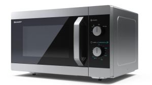 Microwave oven Sharp YC-MS31E-S, Manual control, Cavity Material -steel, 23l, 800 W, Defrost, Timer Function, Black/Silver door, Cabinet Colour: Silver