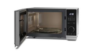 Microwave oven Sharp YC-PS234AE-S, Semi Digital, Cavity Material -Grey painted, 23l, 900 W, LED Display White, Timer & Clock function, Child lock, Silver door, Defrost, Cabinet Colour: Silver