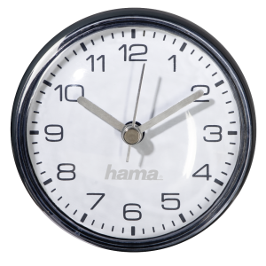 Ceas de baie Hama Mini, Ø7 cm, pentru perete, ventuze, Negru