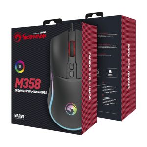 Mouse pentru jocuri Marvo Mouse pentru jocuri M358 RGB - 7200 dpi, 7 butoane programabile