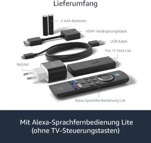 Player multimedia Amazon Fire TV Stick Lite, telecomandă vocală Alexa, negru