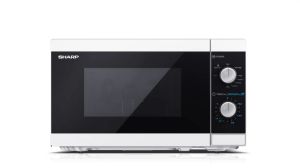 Microwave oven Sharp YC-MG01E-W, Manual control, Built-in microwave grill, Grill Power: 1000W, Cavity Material -steel, 20l, 800 W, White/Black door, Defrost, Cabinet Colour: White