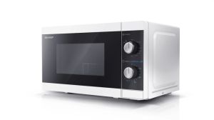 Microwave oven Sharp YC-MG01E-W, Manual control, Built-in microwave grill, Grill Power: 1000W, Cavity Material -steel, 20l, 800 W, White/Black door, Defrost, Cabinet Colour: White