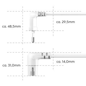 Cablu de alimentare HAMA, înclinat 90°, Euro, canal dublu/C7, 5 m,alb