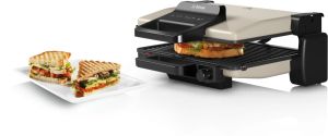 Контактен грил Bosch TCG3302, Contact grill 3 in 1, 2000 W,  Removable aluminum grill plates with non-stick ceramic coating, silver