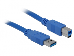 Cablu Delock USB-A tată - USB-B tată, 5m, USB 3.0, ecranat, albastru