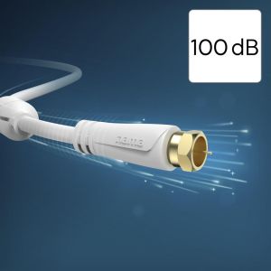 HAMA Cablu de antenă coaxial SAT, F-Plug - F-Plug, placat cu aur, 1,5 m, 100 dB