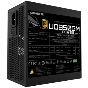 Захранващ блок Gigabyte UD850GM PG5, 850W, 80+ GOLD, Modular, ATX 3.0, PCIe 5.0 Ready