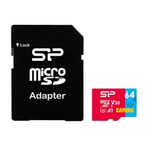 Карта памет Silicon Power Superior Gaming 64GB, microSDHC/SDXC, Class 10, A1, V30, UHS-I U3, SD Adapter