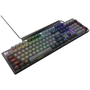 LORGAR Azar 514, Wired mechanical gaming keyboard, RGB backlight, 1680000 colour variations, 18 modes, keys number: 104, 50M clicks, linear dream switches, spring cable up to 3.4m, ABS plastic+metal, magnetic cover, 450*136*39mm, 1.17kg, black, EN layout