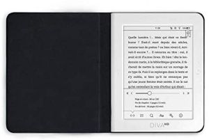 Husă din piele BOOKEEN Classic, pentru cititor de cărți electronice DIVA, 6 inch, magnet, Denim Brown