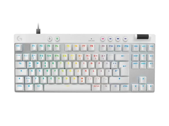 Геймърска механична клавиатура Logitech G Pro X Rapid TKL - White, magnetic-analog switch