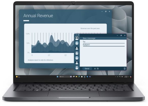 Лаптоп Dell Pro 14 PC14255, AMD Ryzen 5 PRO 230, 14" FHD+(1920x1200) IPS 300nits AG, 1x16 GB DDR5 5600 MT/s, 512 GB SSD, AMD Radeon 760M graphics, FHD HDR IR Cam and Mic, Wi-Fi 6E, FPR, Backlit Kb, Win11 Pro, Magn, 3Y + Dell Pro 14-16 Premium Slim Backpac