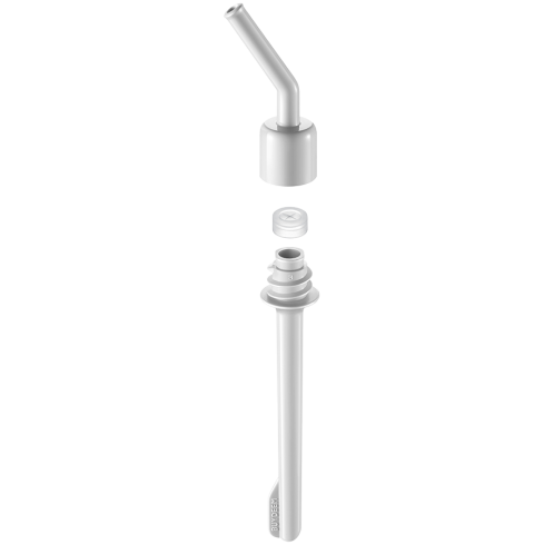 BUYDEEM Portable Glass Straw Bottle 500 ml, model CD1017, color Oats White