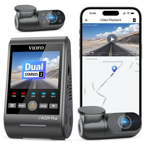 VIOFO Dash Cam A229 Plus 3 Channel - 2K, HDR, Sony STARVIS 2, GPS