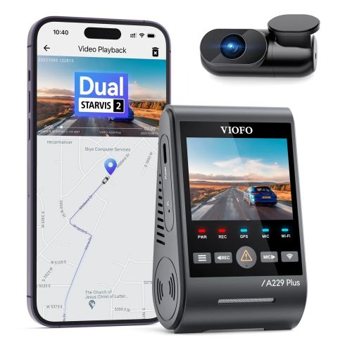 VIOFO Dash Cam A229 Plus 2 Channel - 2K, HDR, Sony STARVIS 2, GPS