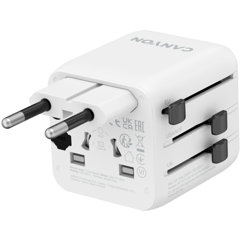 CANYON Travel Adapter OnTour One EU/UK/US/AUS   White