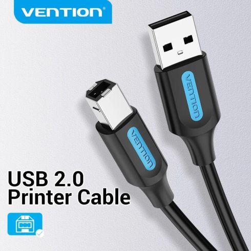 Vention Кабел USB 2.0 A Male to B Male, Black 1.5m - COQBG