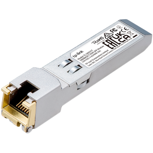 TP-Link TL-SM311T 1000BASE-T RJ45 SFP Module, 1000Mbps RJ45 Copper Transceiver, Plug and Play with SFP Slot, Up to 100 m Distance (Cat5e or above), Hot-Pluggable, Plug and Play, High Compatibility, Support TX Disable function