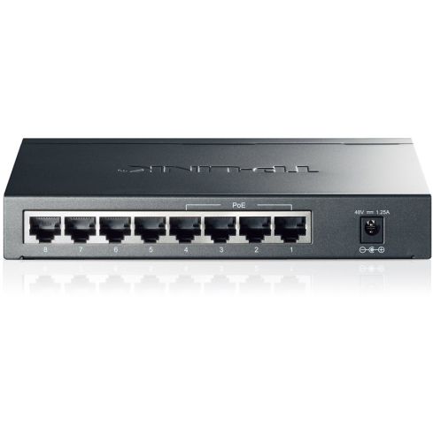 TP-Link TL-SG1008P 8-Port Gigabit Desktop Switch with 4-Port PoE+, 64W PoE Power supply, Supports PoE power up to 30 W for each PoE port, 802.1p/DSCP QoS, IGMP Snooping, Plug and Play, steel case