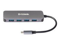 Hub D-LINK USB-C la 4 porturi USB 3.0 cu furnizare de energie USB-C 60W