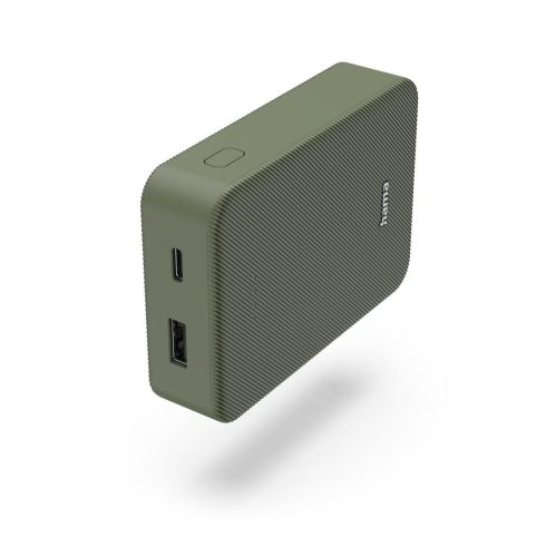 Hama "Colour 10" Power Pack, 10000 mAh, 2 Outputs: USB-C, USB-A, green