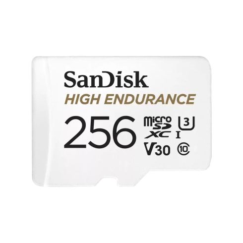Карта памет SANDISK High Endurance micro SDXC UHS-I, U3, SD Адаптер, 256GB, Class 10, 100Mb/s