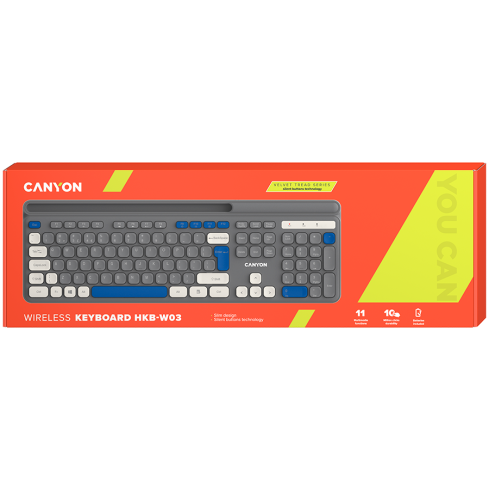CANYON keyboard HKB-W03 AAA Wireless Grey
