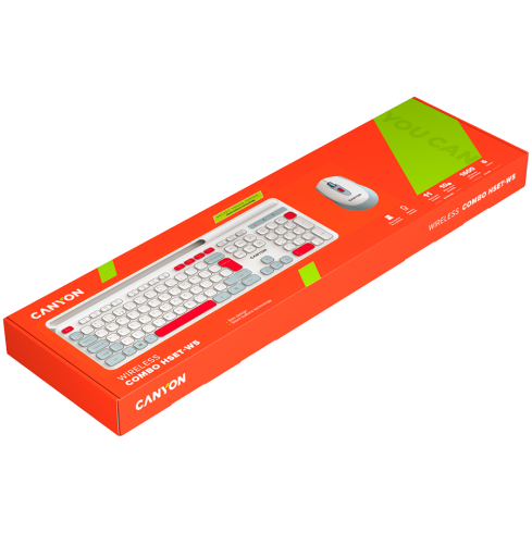 CANYON HSET-W5 Keyboard+Mouse AAA+AA Wireless White