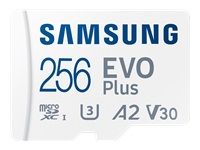 SAMSUNG EVO PLUS microSD 256GB 2024 incl. SD Adapter memory card UHS-I U3 Full HD and 4K UHD 160 MB/s read